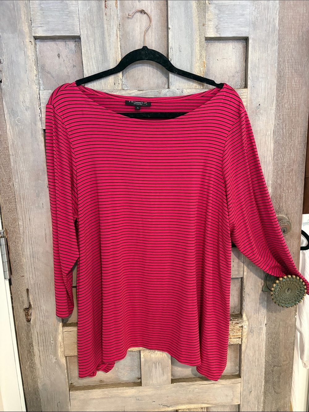 FH clothing Hot Pink and Black Striped Long Sleeve Top.xl washes beautifully,